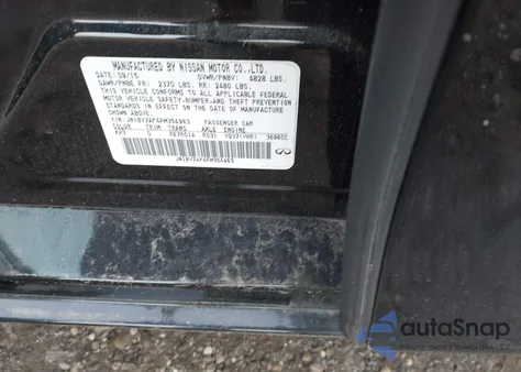 2015 Infiniti Q50 Premium from USA, damaged, VIN JN1BV7AP4FM354963